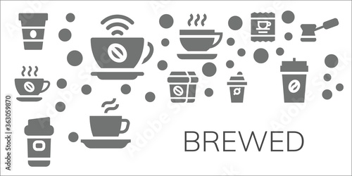 Modern Simple Set of brewed Vector filled Icons