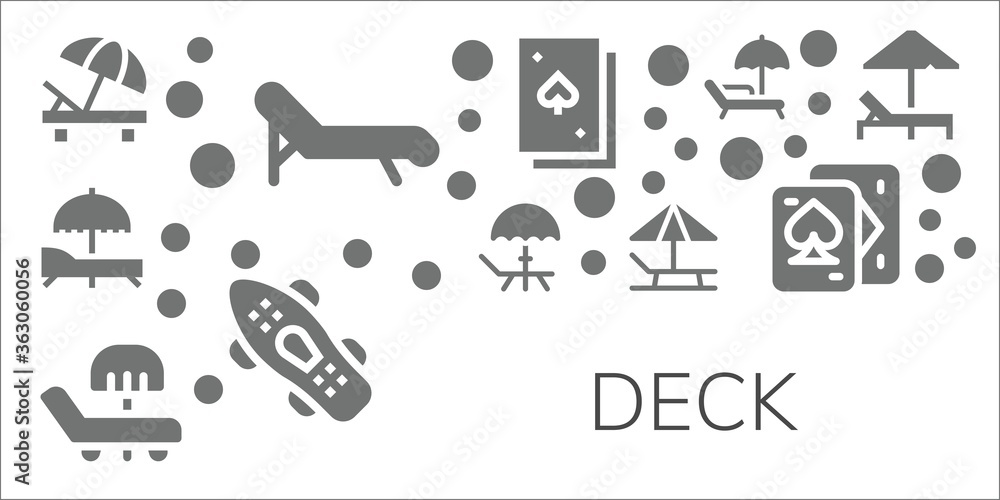 Fototapeta premium Modern Simple Set of deck Vector filled Icons