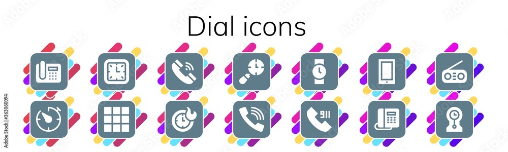 Modern Simple Set of dial Vector filled Icons Modern Simple Set of dial Vector filled Icons
