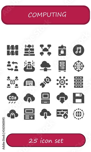 Modern Simple Set of computing Vector filled Icons