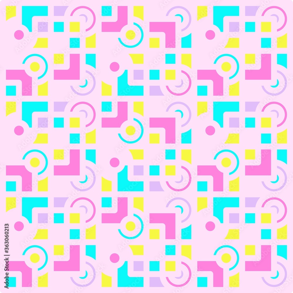 Beautiful of Colorful Square and Circle, Repeated, Abstract, Illustrator Pattern Wallpaper. Image for Printing on Paper, Wallpaper or Background, Covers, Fabrics Beautiful of Colorful Square and Circle, Repeated, Abstract, Illustrator Pattern Wallpaper. Image for Printing on Paper, Wallpaper or Background, Covers, Fabrics
