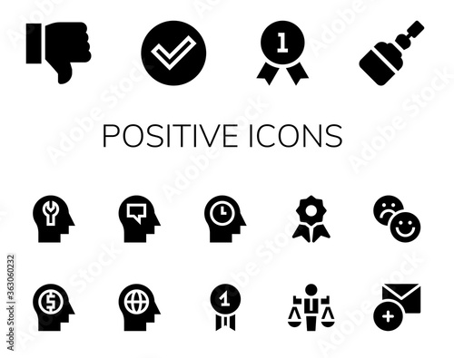 positive icon set
