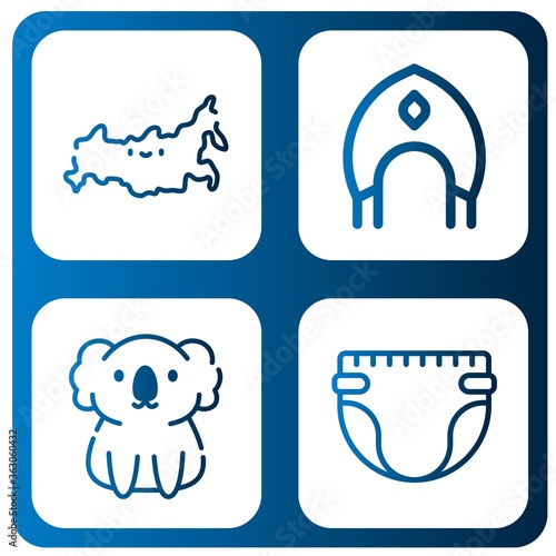 Set of bear icons
