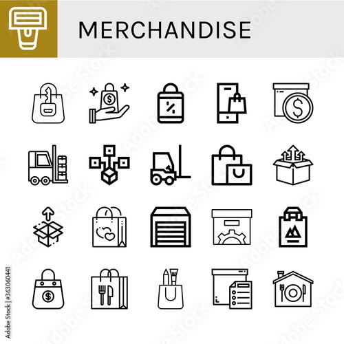 merchandise icon set
