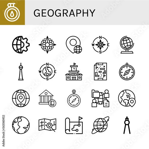 geography icon set