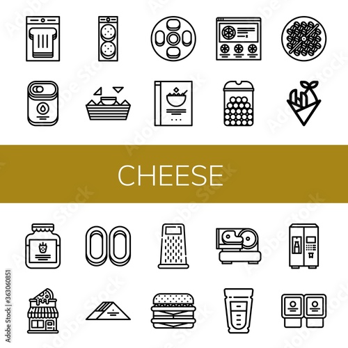 cheese simple icons set