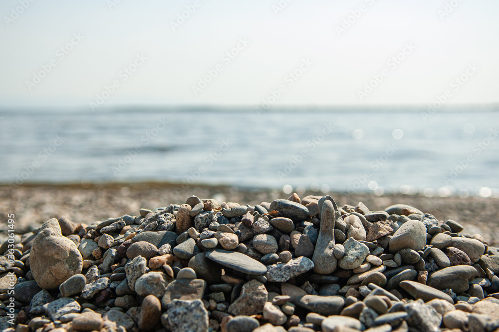 small stones on the beach