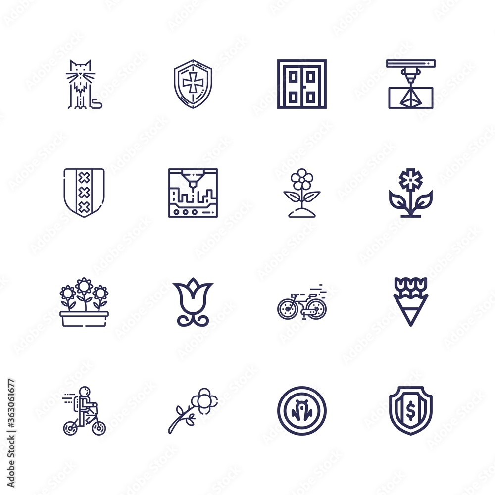 Editable 16 minimal icons for web and mobile