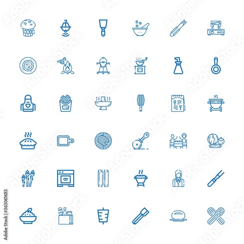 Editable 36 cooking icons for web and mobile