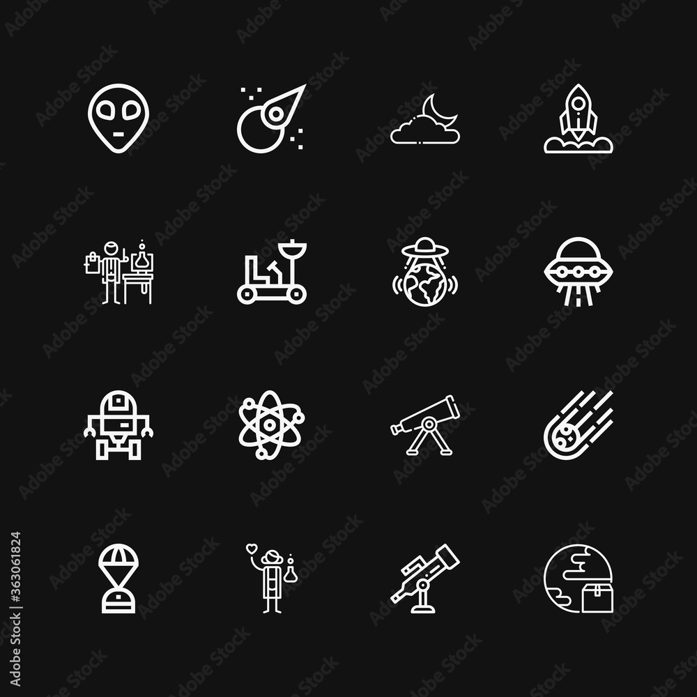 Editable 16 astronomy icons for web and mobile Editable 16 astronomy icons for web and mobile