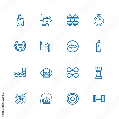 Editable 16 sport icons for web and mobile