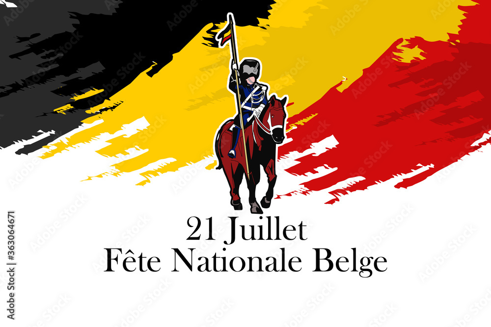 Translate: July 21, Belgium National Day. Happy Belgium National Day (Fte Nationale Belge) Vector Illustration. Suitable for greeting card, poster and banner. Translate: July 21, Belgium National Day. Happy Belgium National Day (Fte Nationale Belge) Vector Illustration. Suitable for greeting card, poster and banner.