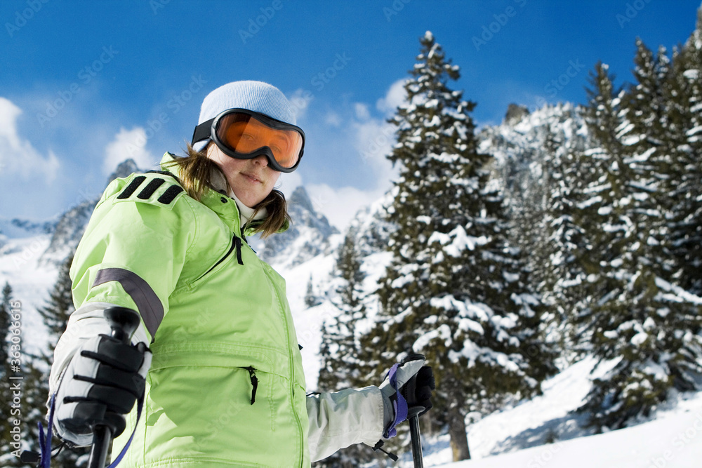 Woman skiing