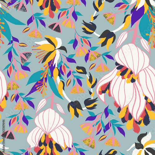 1703 Moody Flowers seamless pattern