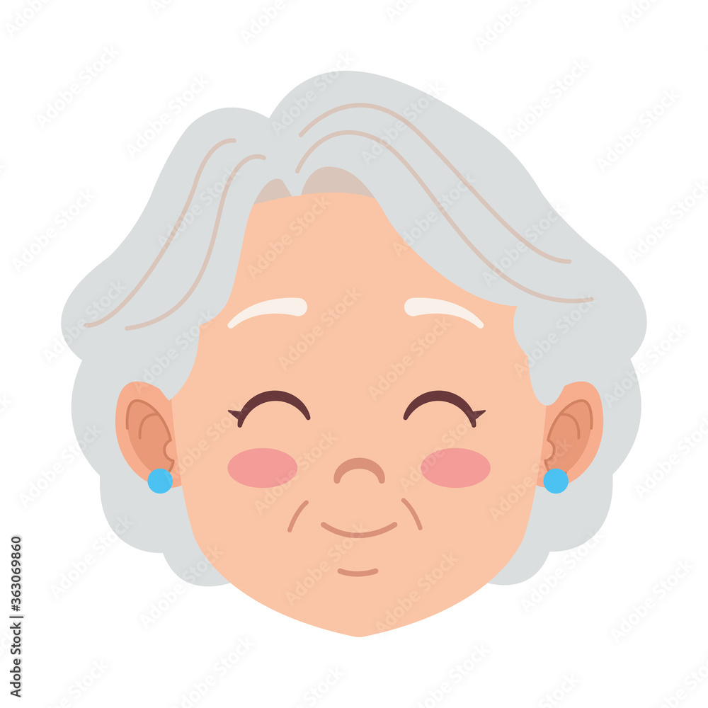cute happy grandmother head avatar character cute happy grandmother head avatar character