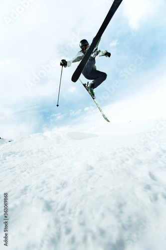 Skier flying in the air