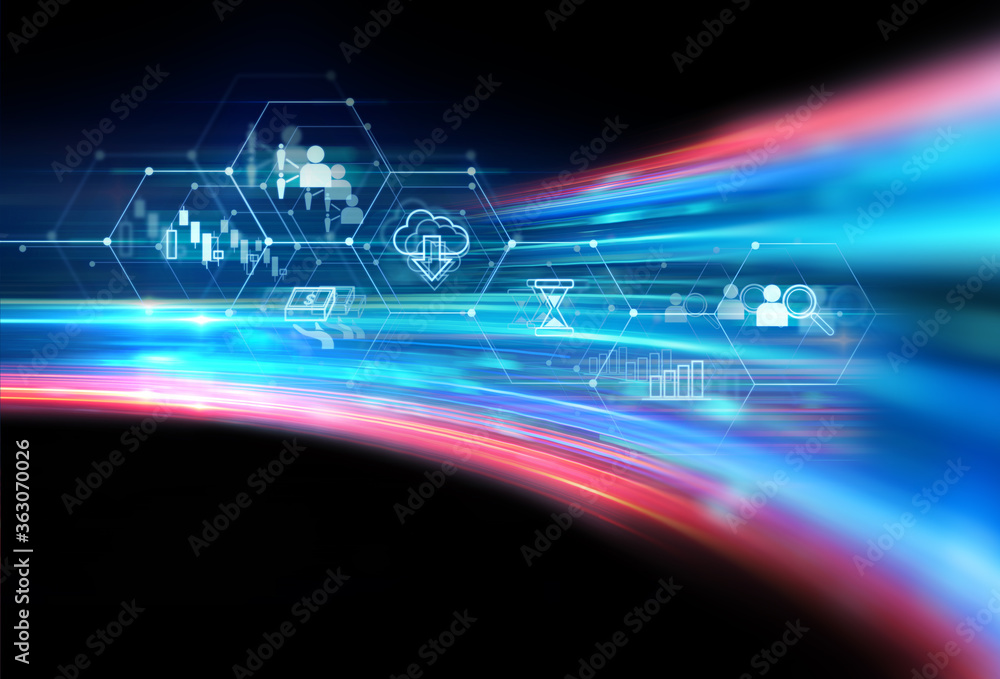 fintech icon on abstract financial technology background . fintech icon on abstract financial technology background .