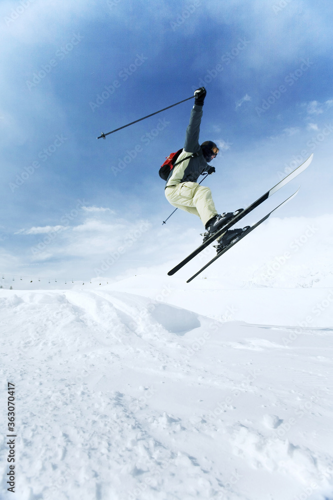 Skier jumping