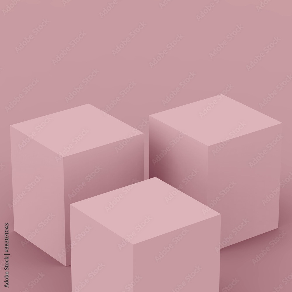3d violet mauve cube and box podium minimal scene studio background. Abstract 3d geometric shape object illustration render. Natural color tones. 3d violet mauve cube and box podium minimal scene studio background. Abstract 3d geometric shape object illustration render. Natural color tones.