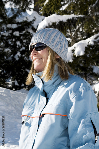 Woman in winter clothing photo