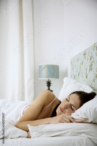 Woman sleeping comfortably