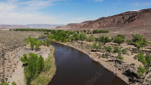 Carson River Aerial Drone Shot - Lahontan Valley photo