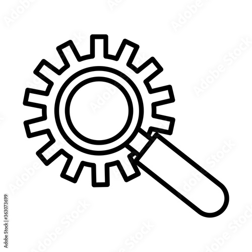 gear machine work with lever line style icon