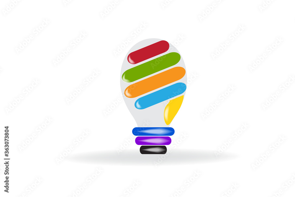 Logo light bulb colorful hand creative idea symbol vector design image Logo light bulb colorful hand creative idea symbol vector design image