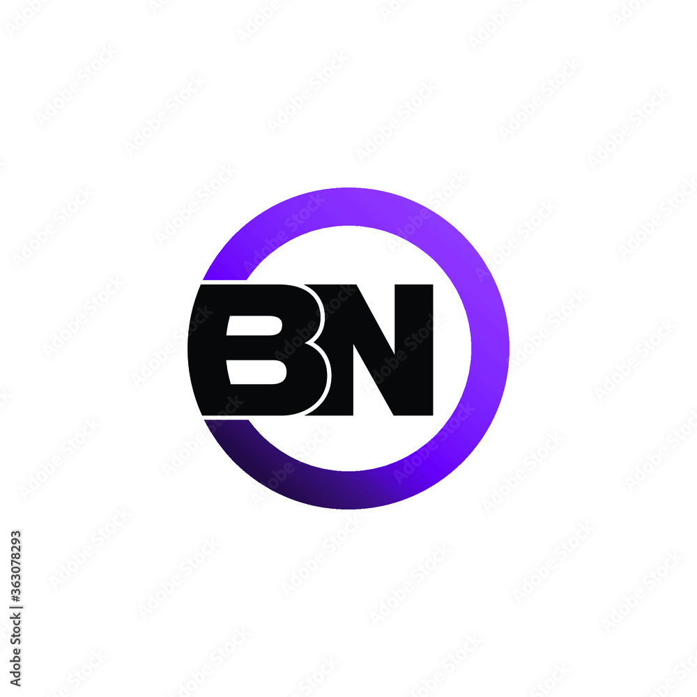 Letter BN circle logo icon design vector. monogram logo vector illustration Letter BN circle logo icon design vector. monogram logo vector illustration