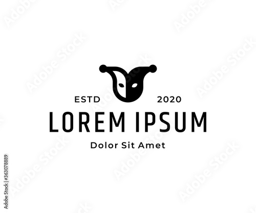 Joker face hipster vintage logo icon design vector 