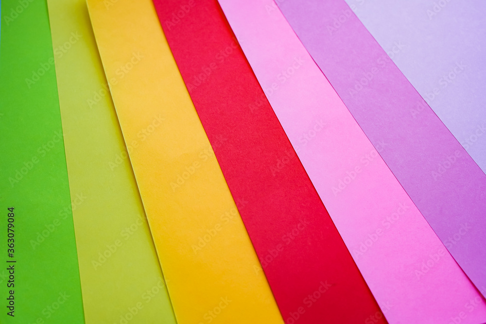Sheets of colorful paper