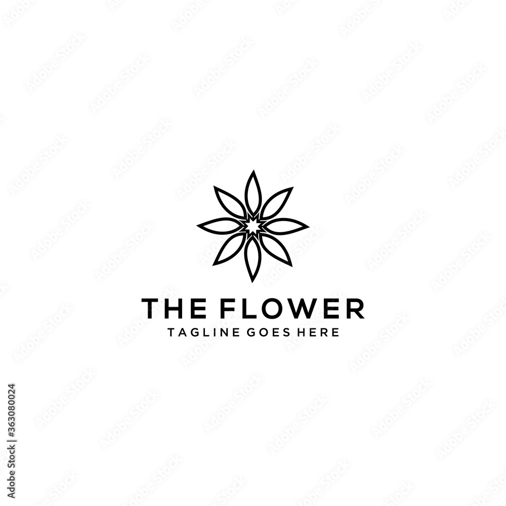 Creative luxury flower sign abstract logo design template.