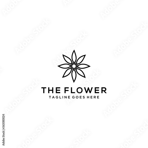 Fototapeta Naklejka Na Ścianę i Meble -  Creative luxury flower sign abstract logo design template.