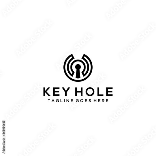 Creative modern key hole logo design