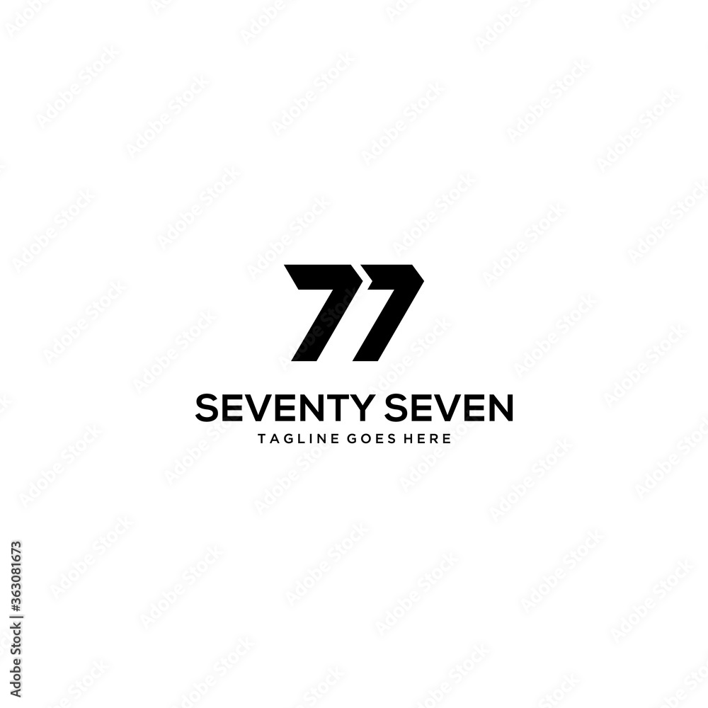 Creative Illustration modern 77 sign geometric logo design template