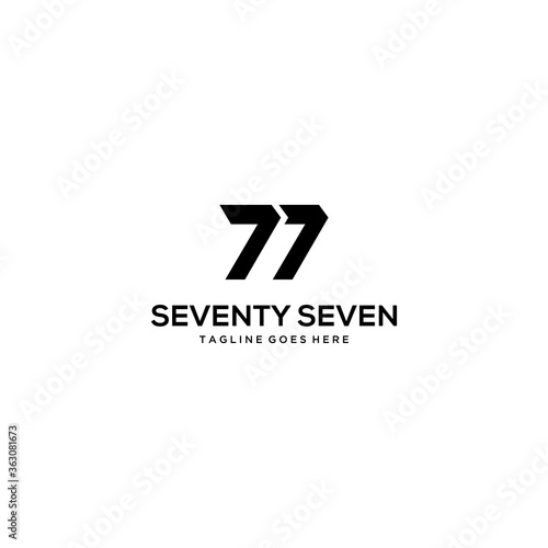 Creative Illustration modern 77 sign geometric logo design template