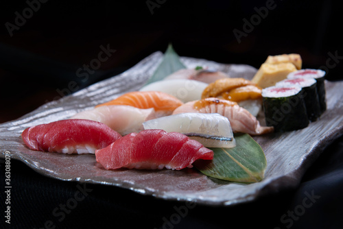 luxury nigiri japanese sushi set photo