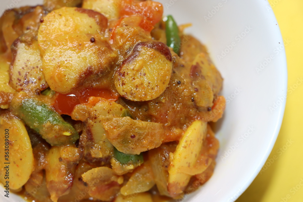 Double Beans Masala Curry, Indian Vegan dish Double Beans Masala Curry, Indian Vegan dish