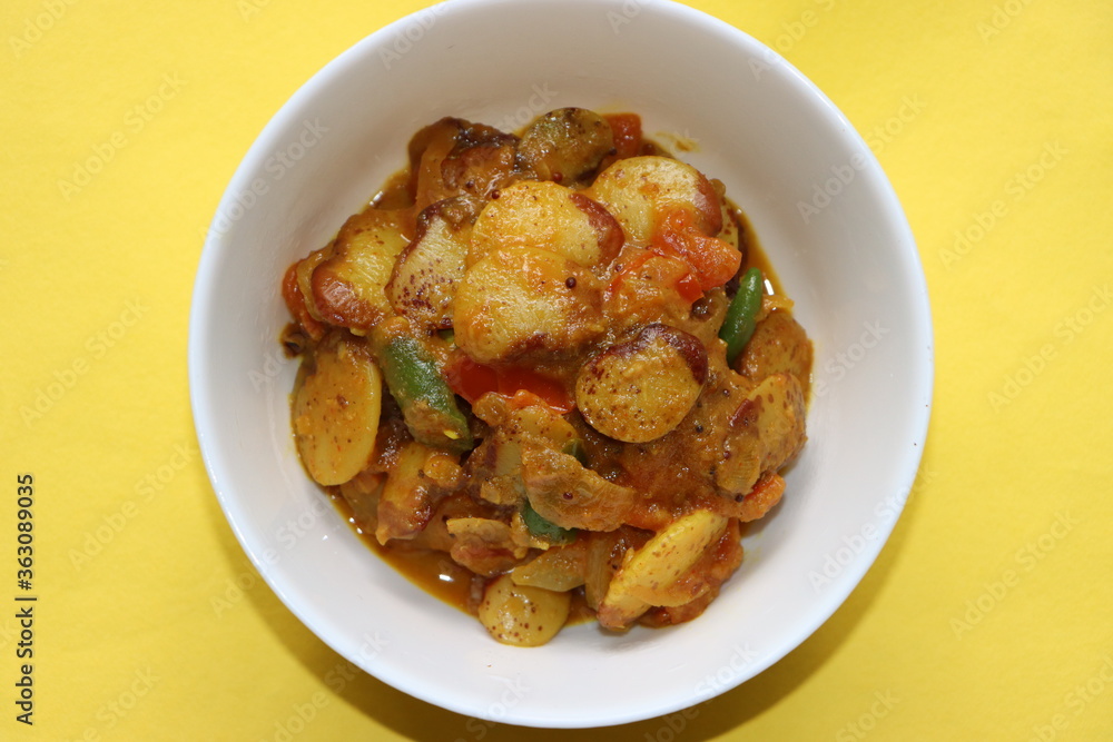 Double Beans Masala Curry, Indian Vegan dish Double Beans Masala Curry, Indian Vegan dish