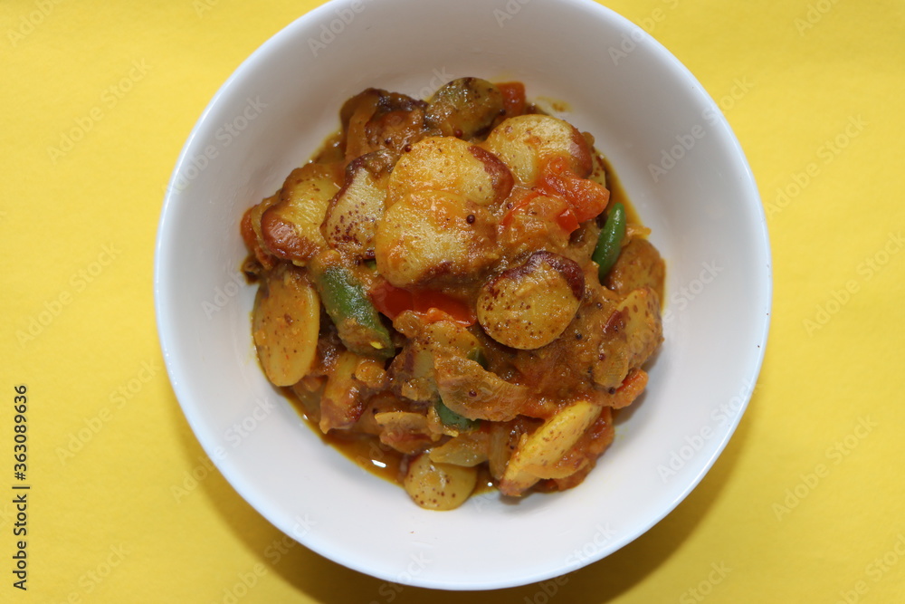 Double Beans Masala Curry, Indian Vegan dish
