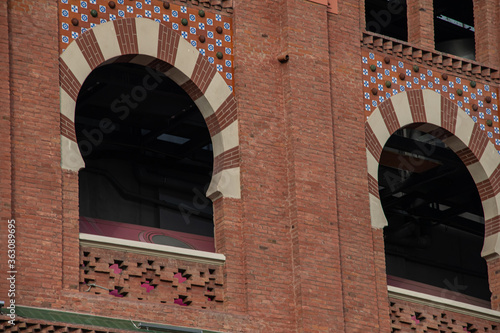 Historical architecture windows from teathre Barcelona, Spain, 2018  photo