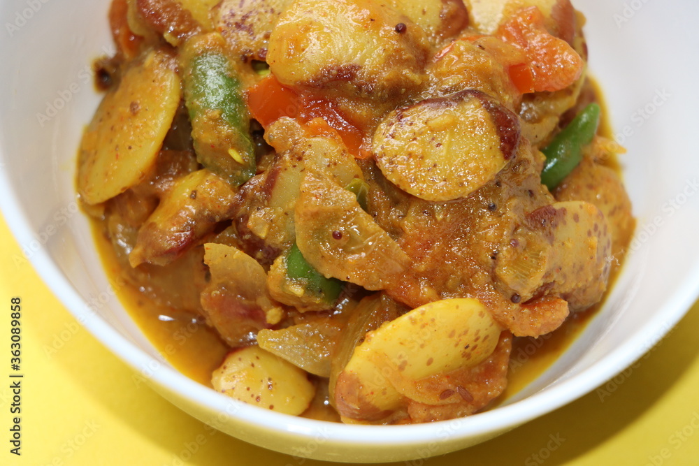 Double Beans Masala Curry, Indian Vegan dish Double Beans Masala Curry, Indian Vegan dish