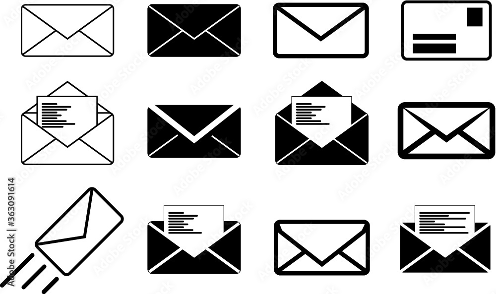 set of mail icons set of mail icons