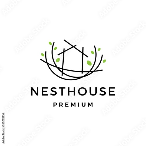 nest house logo vector icon illustration