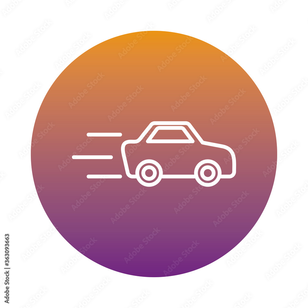car vehicle speed block style icon