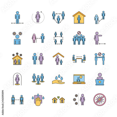 bundle of distance social set icons