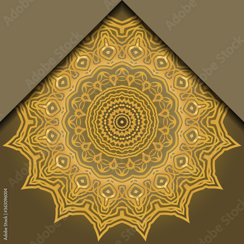 Luxury background. with gold mandala Vector card template.