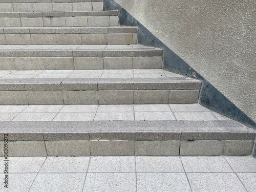 modern granite stone staircase in the city