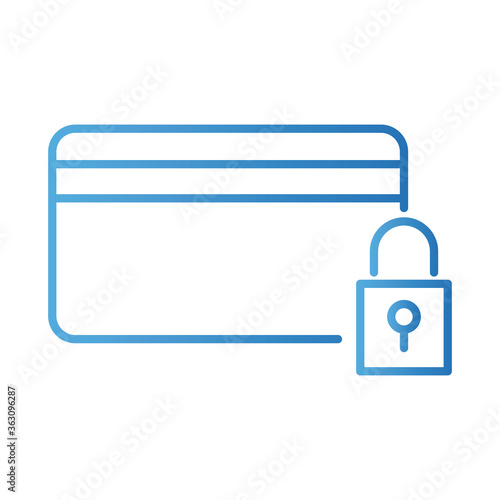 credit card with padlock payment online gradient style icon