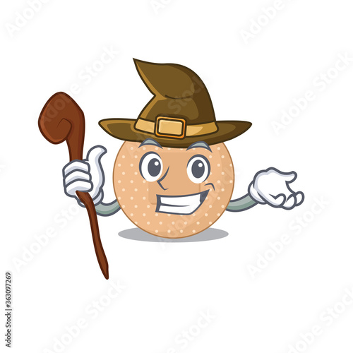 sneaky witch rounded bandage cartoon character design